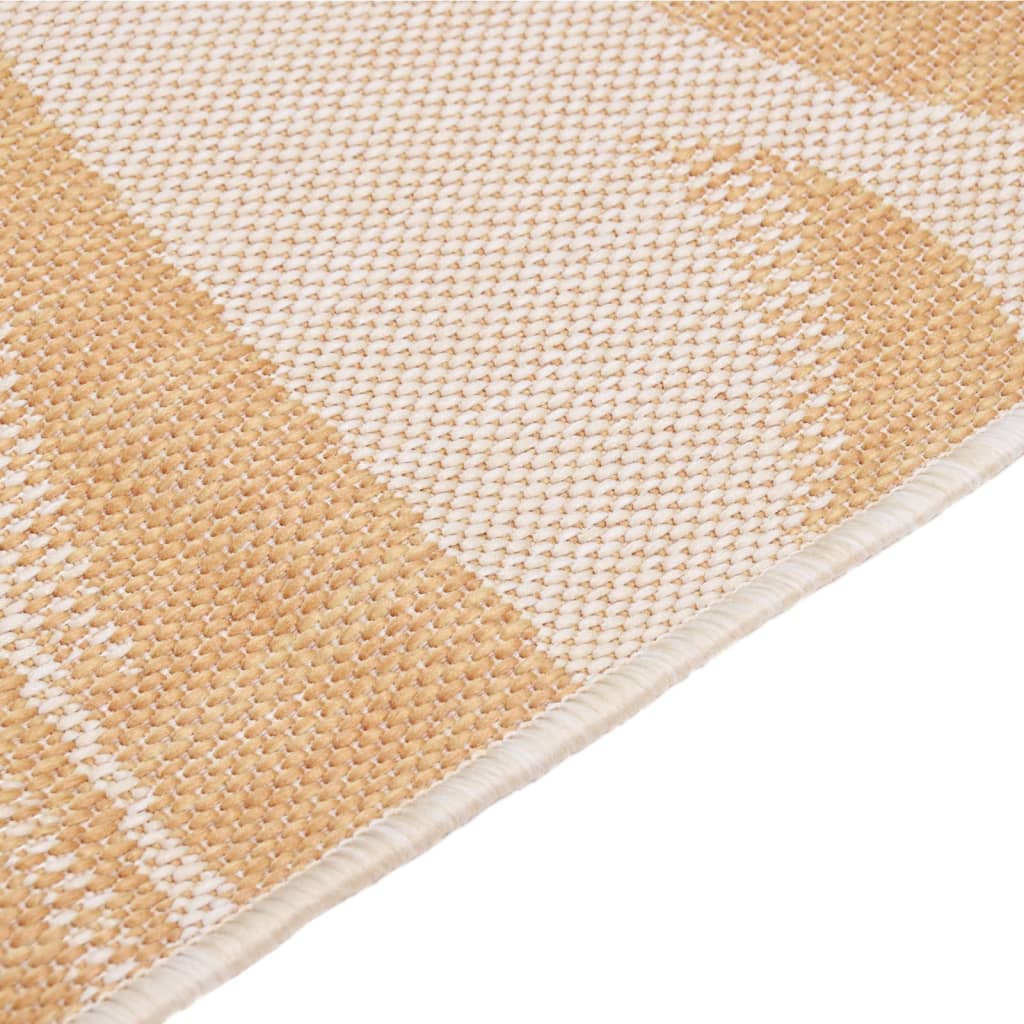 Flatweave Outdoor Rug, 100X200 Cm, Leaf Pattern