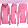 Luxuriöser und weicher Damen-Kapuzenpullover aus Fleece mit Seeanker-Print und Reißverschluss