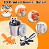 Fine Detail Animal Sculpture Ornament, 3D Printed Flexible Joints Movable Figures with Stacking Cylinders, Stackable Storage Cylinders Bendable