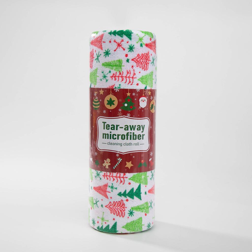 Ring green microfiber printed hand-torn rag multi-functional kitchen table washing cloth water-absorbing thickened lazy rag