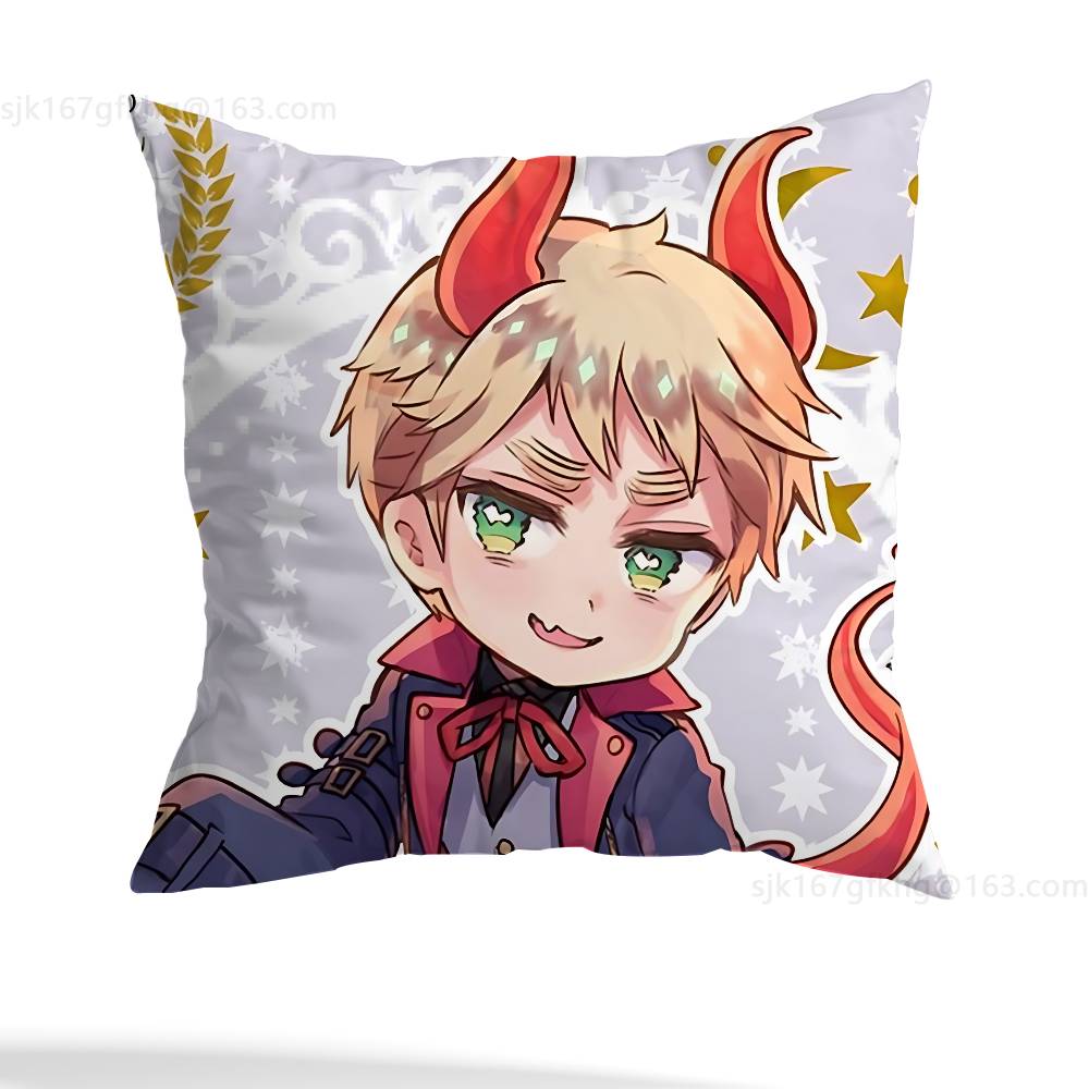 Anime H-Hetalia World Stars Pillow Case Square Double-Sided Printing Short Plush Sofa Cushion Cover Bedroom Bedside Pillow