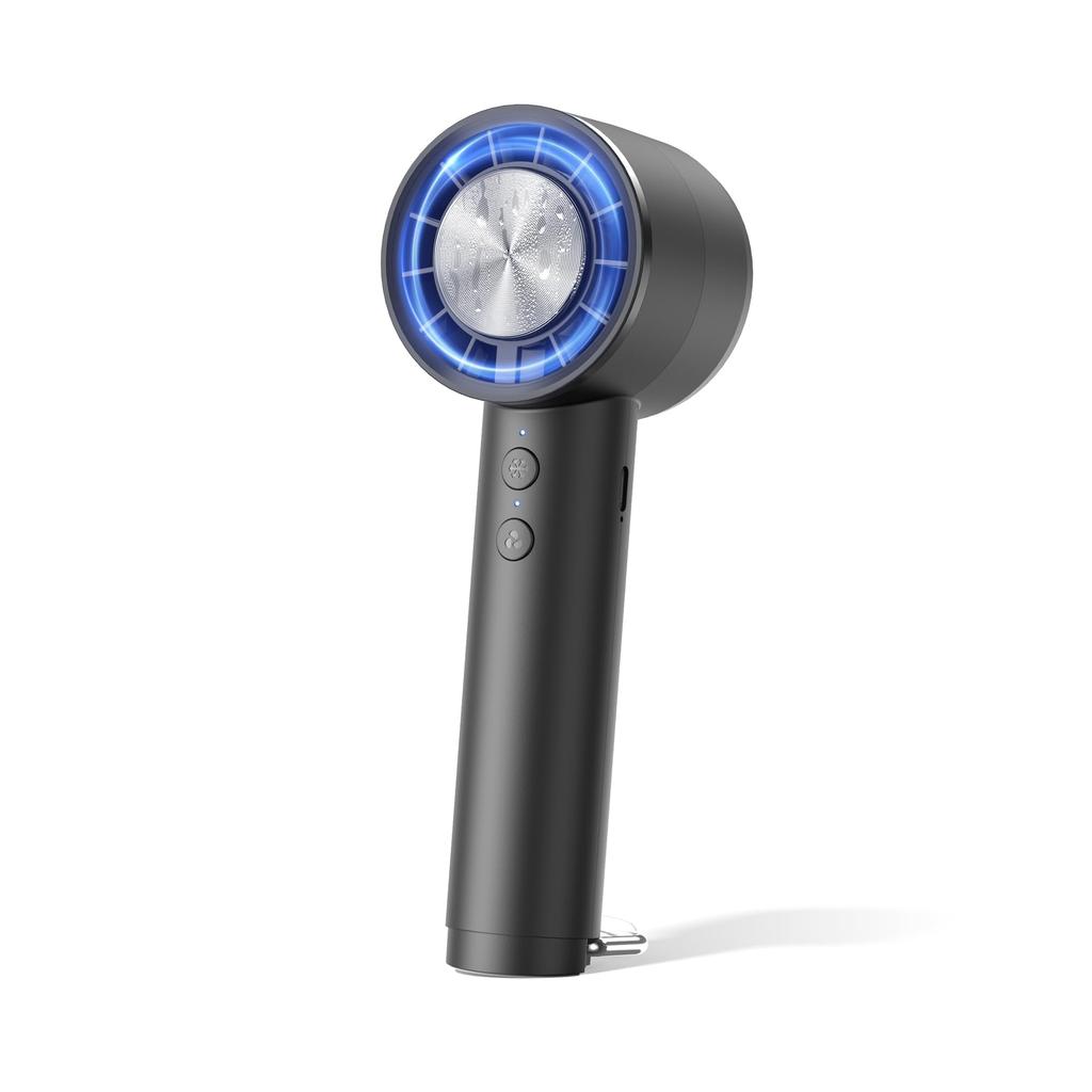 Innovative ViSSKO Handy Fan Cooling Portable Neck Handheld Tabletop High Strap USB Battery 5 Speed Mini Heatstroke Fireworks Gift Black [2025 Model] -