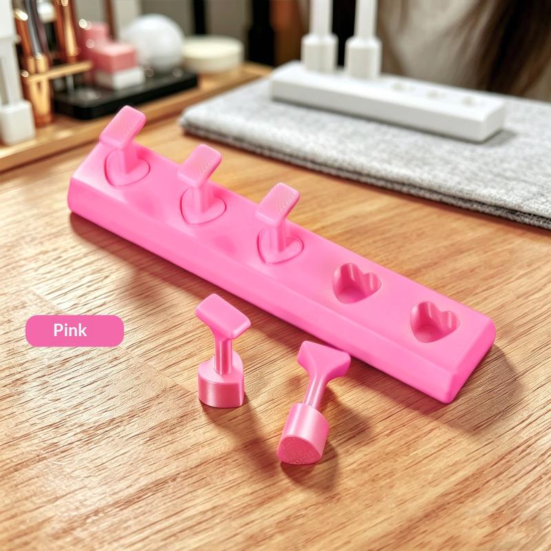1 Set Non-Magnetic Fake Nail Holder Gel Polish Practice Display Stand Plastic Showing Shelf Nail Art Photography Tool