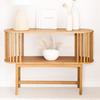 Table console - Divit SR90 - Bambou - 2 étagères - 100 x 40 x 60 cm