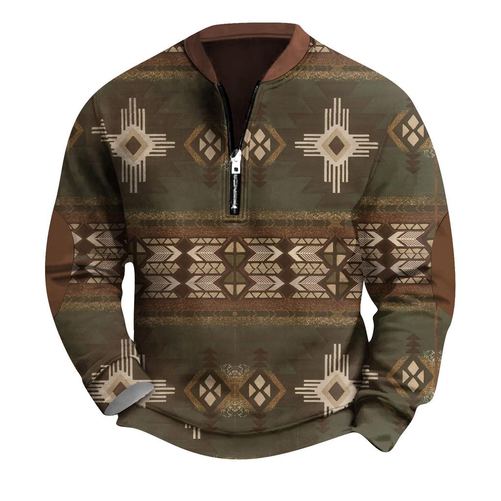 Men's Retro Casual Gradient Printed Sweatshirt