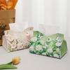 Oil Painting Style Flowers Tissue Box Creative Tabletop Napkin Box For Home Living Room
