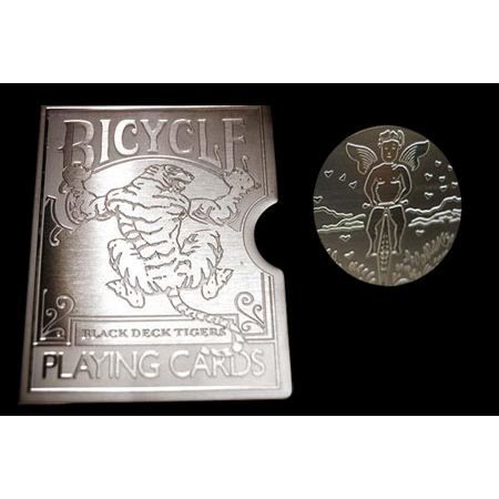 Etui - tijger - aluminium - kaarthouder - binnen/buiten