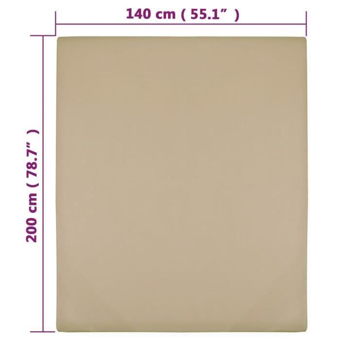 136224 vidaXL Fitted Sheet Jersey Taupe 140x200 Cm Cotton
