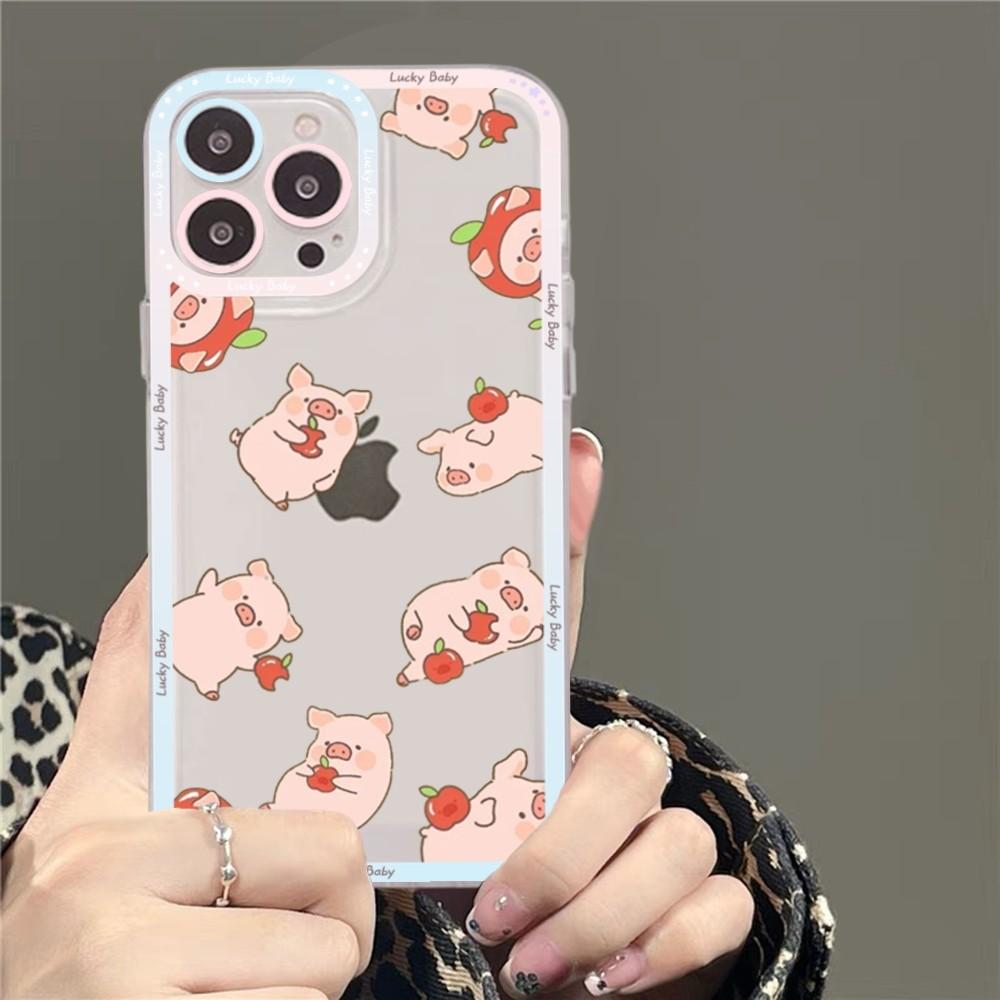 Cute Cartoon Pig Phone Case For Samsung S 20 S 21 S 22 S 23 Lite Plus Ultra Mobile Cover