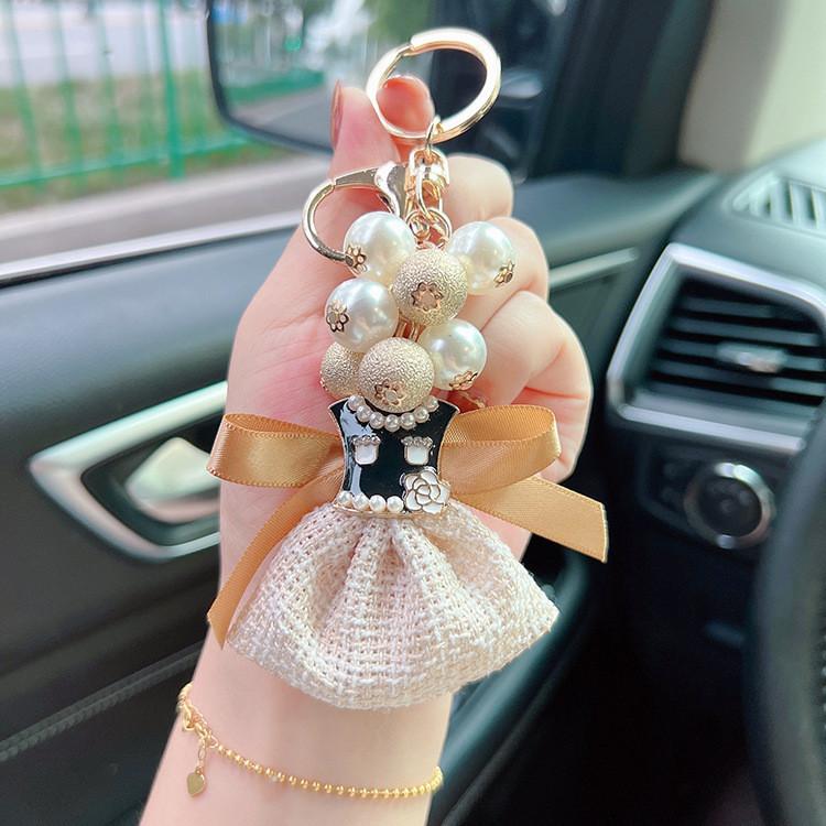 Stylish Dress Keychain With Pearl Grape Pendant Perfect For Occasions Various