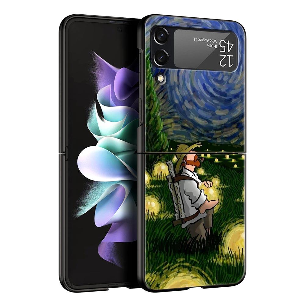 Case for Samsung Galaxy Z Flip 3 4 5 6 Folding Van Gogh Sunflowers The Starry Night For Samsung Z Flip4 Flip5 PC Hard Cover