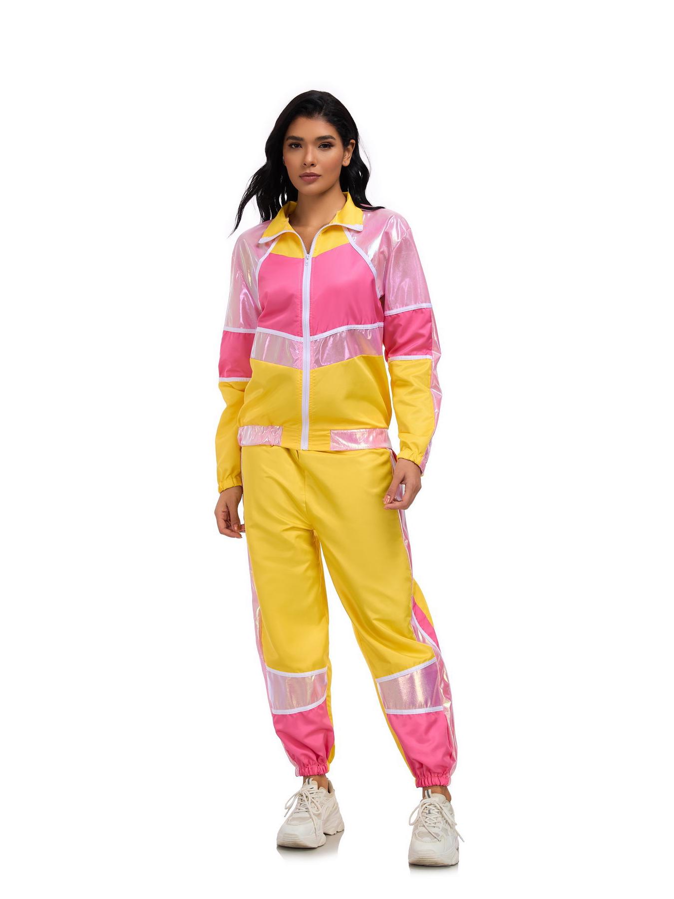 

Halloween Retro Hip Hop Disco Women s Costume for Rock Street Dance Party S жовтий