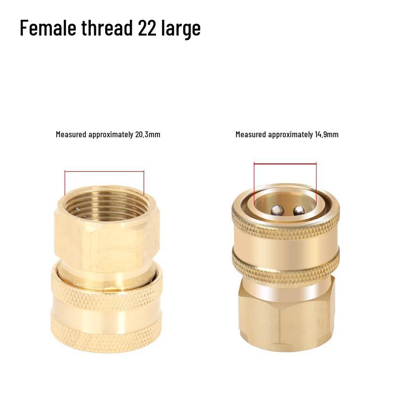 High-Pressure Water Gun Quick Connector for Car Washer, Pipe Cleaning Machine, Copper Accessories