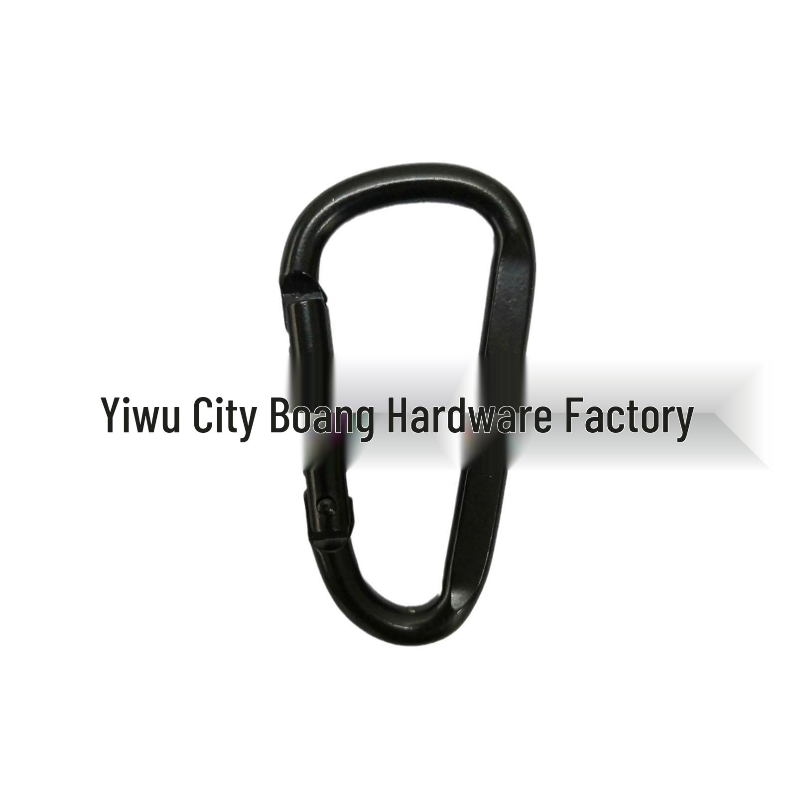 All Black Aluminum D-Type Carabiner Hook for Outdoor Water Bottle