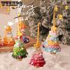 WTEMPO Creative Christmas Tree Shaped Bell Pendents Woolen Crocheted Christmas Tree Ornaments Holiday Festive Decor Bell Car Interior Hanging Pendents