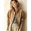Womens Short Suede Baseball Jacket Loose Fit Casual Outerwear Winter 2026