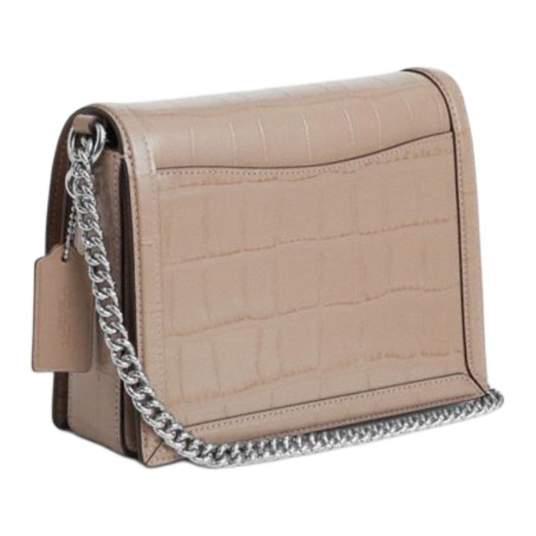 Coach Hutton 21 Turn Lock Closure Leather Shoulder Crossbody Bag Small Women bags Stone CN060-SVST