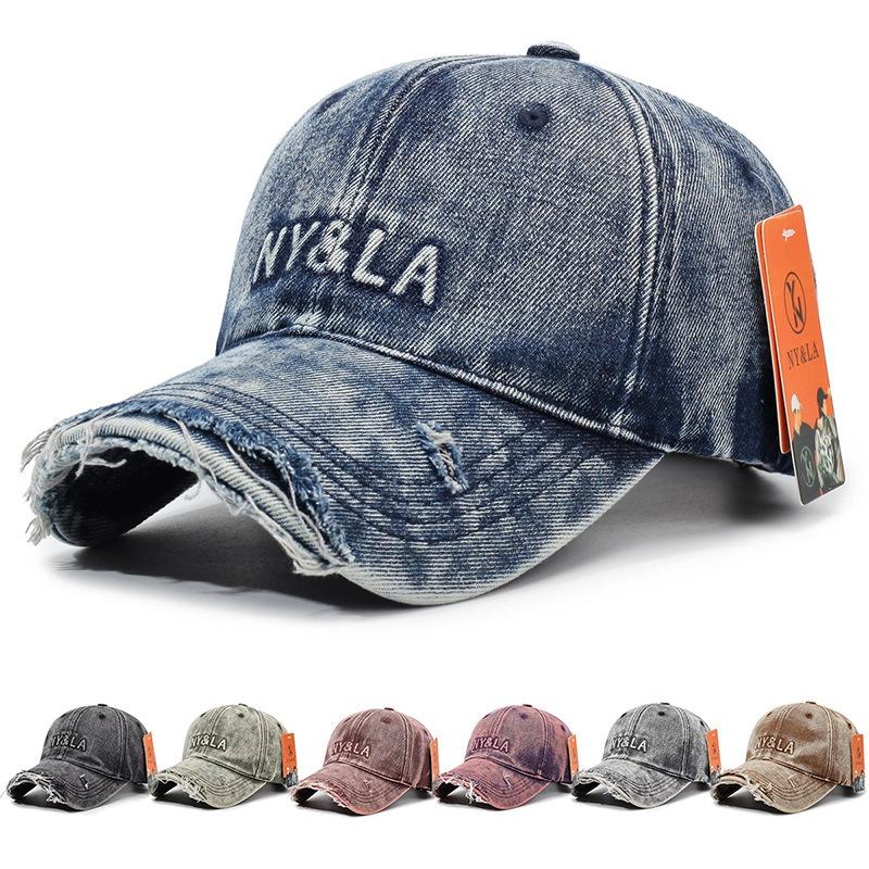 New Retro and Old Washed Alphabet Baseball Cap Women's Spring and Summer Casual Versatile Fashion Sunshade Cap