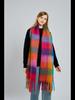 Women's High-Grade Colorful Plaid Mohair Scarf - Thick, Warm, and Versatile for Winter