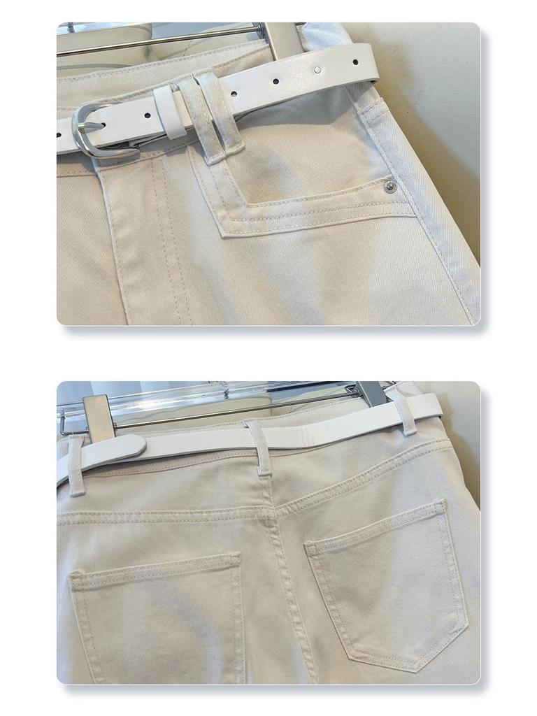 Damen Petite Weiße Cropped Wide-Leg Jeans - Sommer 2025 Schlankmachende Gerade Passform