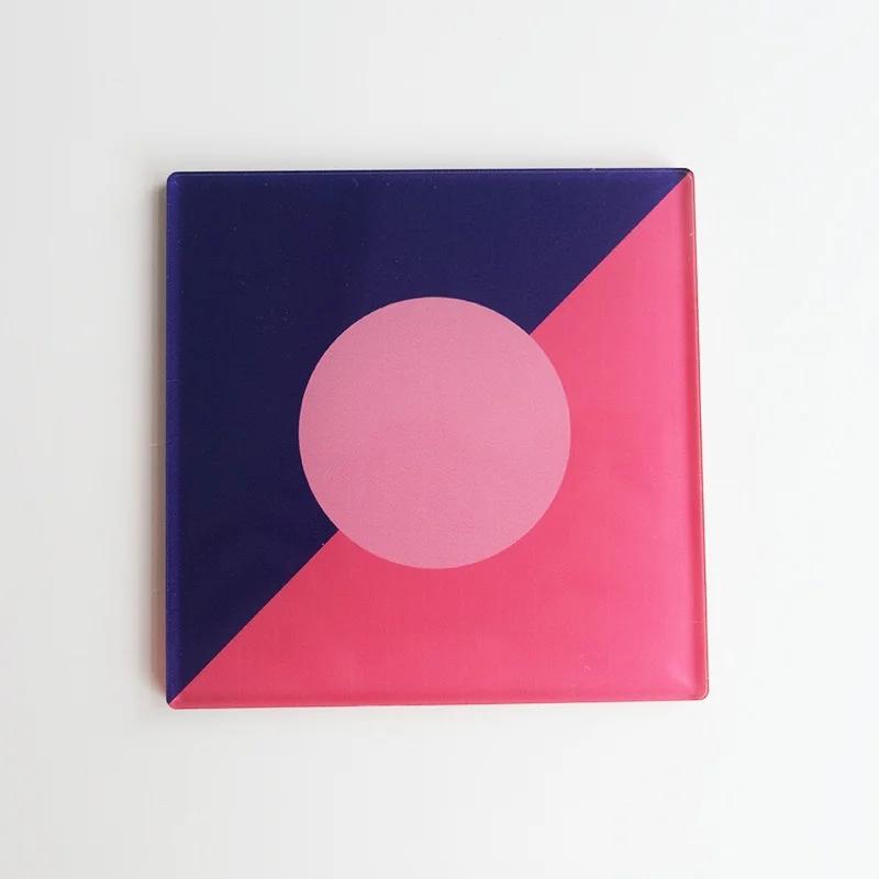 

Square Coasters Acrylic Heat-resisting Antiskid Cup Pad Waterproof Reusable Drink Hot Pads Drinkware Kitchen Tableware Set Decor