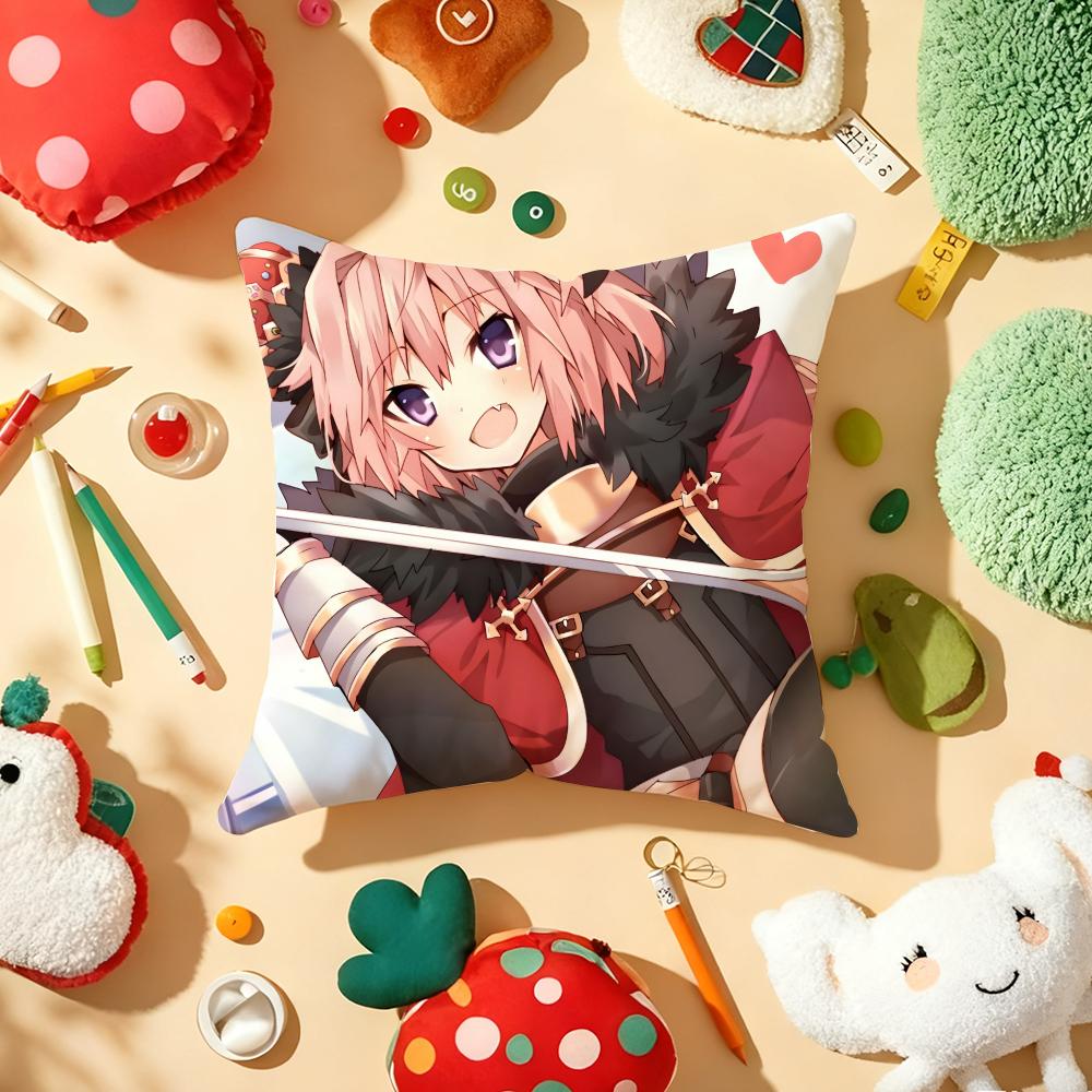 F-Fate A-Apocrypha Astolfo Anime Pillow Case Plush Fabric Soft Double-Sided Printed Sofa Warm Winter Home Gift Cushion Cover