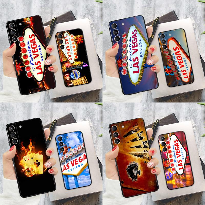 LAS VEGAS POKER CARDS Phone Case For Samsung Galaxy S24 Ultra S22 S23 S20 S21 S24 FE S9 S10 Plus Note 10 20 Ultra