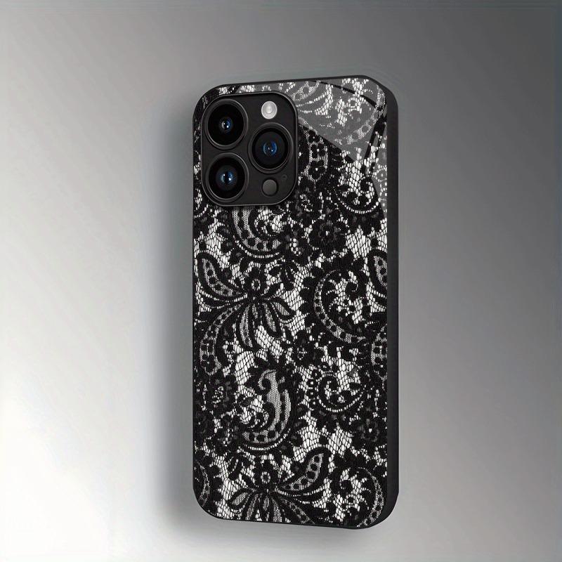 Black Lace Style Cool Girl Pattern Glass Phone Case For iPhone 11 12 13 14 15 16 17 Pro Max 16E 17 Air 7 8 Plus XR XS X Cover