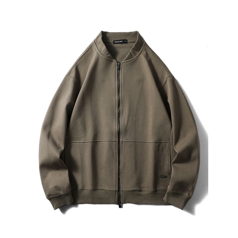 American Retro Knitted Baseball Jacket for Men, Autumn and Winter Zip-Up Sweatshirt, Export Quality Sports Casual Jacket