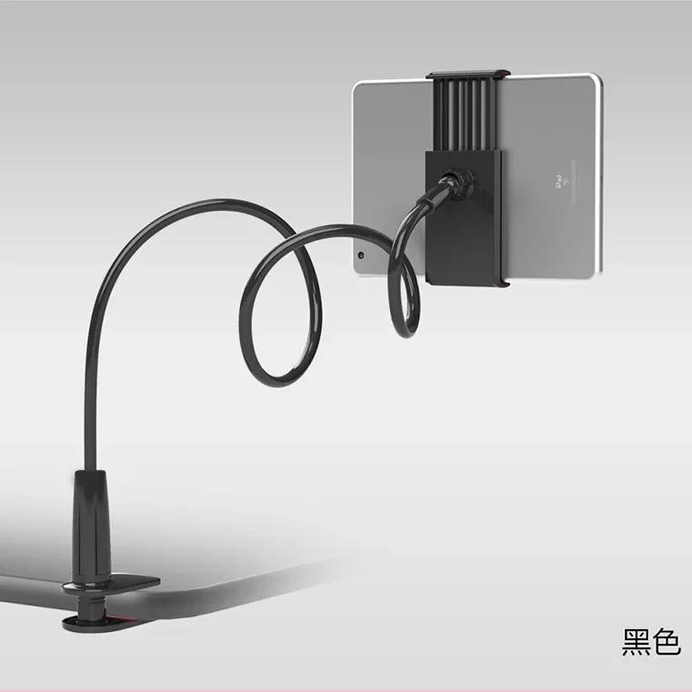 Phone Clip On Stand Holder with Grip Flexible Long Arm Gooseneck Tablet Lazy Bracket Mount Clamp Support 4-11 In for IPad IPhone