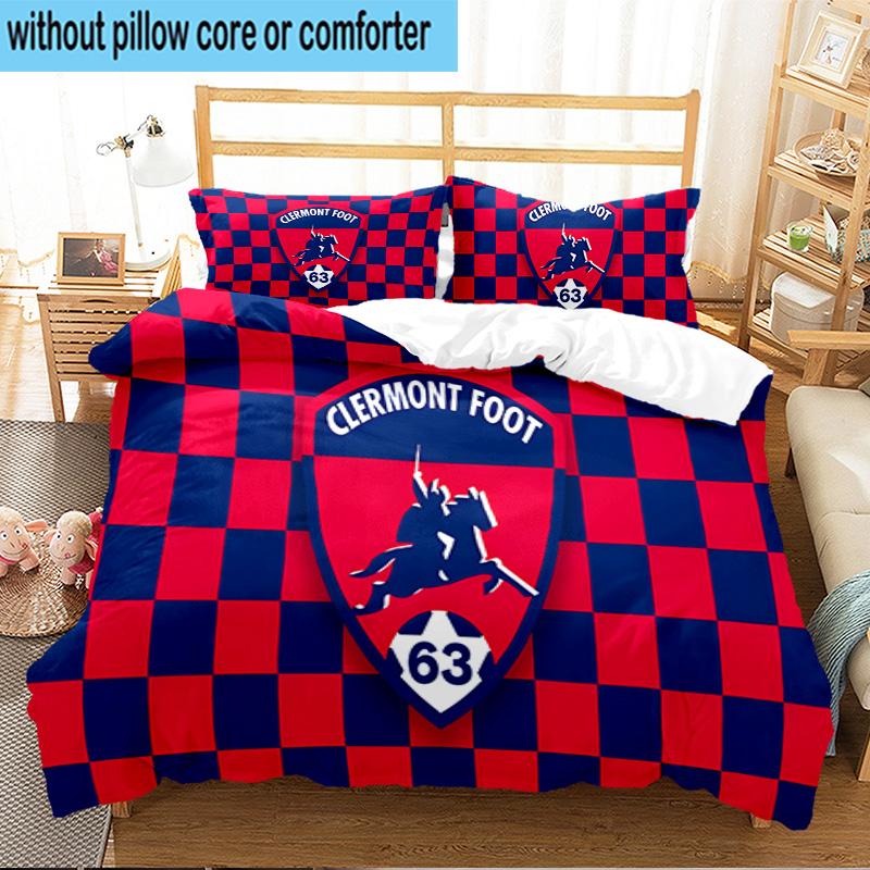 Clermont Foot Crest Design 3PCS Print Bedding Set, Includes A Duvet Cover and Two Pillowcases for Bedroom, Dormitory, Suitable for All Seasons
