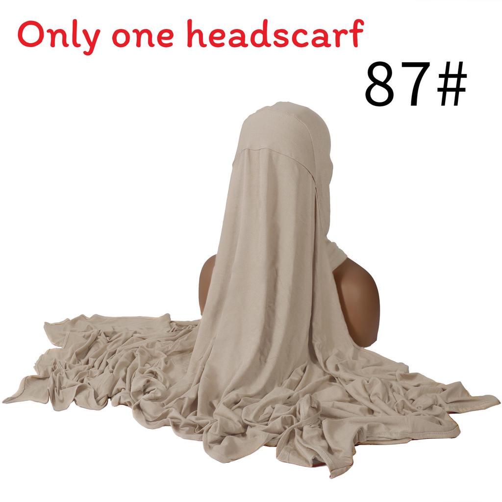 

Silk Cotton Womens Versatile Solid Color Design Headscarf Set Stylish And Lightweight LightBrown
