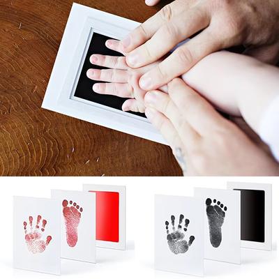 Newborn Baby DIY Footprint Set Ink Pad Po Frame Handprint Baby Souvenir Accessories Safe Cleaning Baby Pet Paw Print Souvenir