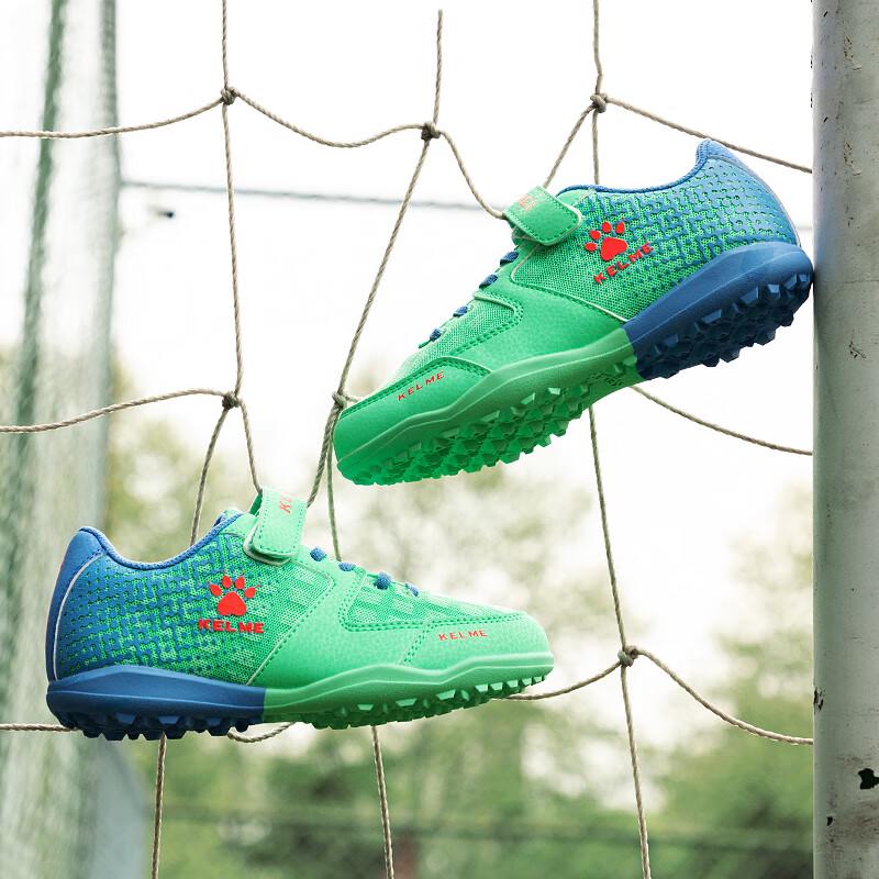 KELME Kids  Breathable Mesh Velcro TF Soccer Shoes 34