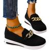 Fashion Women Pink Casual Shoes Breathable Mesh Shoes Woman Lightweight Chain Shallow Ladies Wedge Heels Shoes Spring Autumn Loafers
