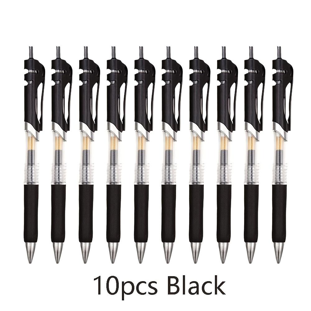 

10pcs Retractable Gel Pens, Black Red Ink 0.5mm, Smooth Writing, Ball Point Pens, Office Supplies and Stationery Back To School чёрный