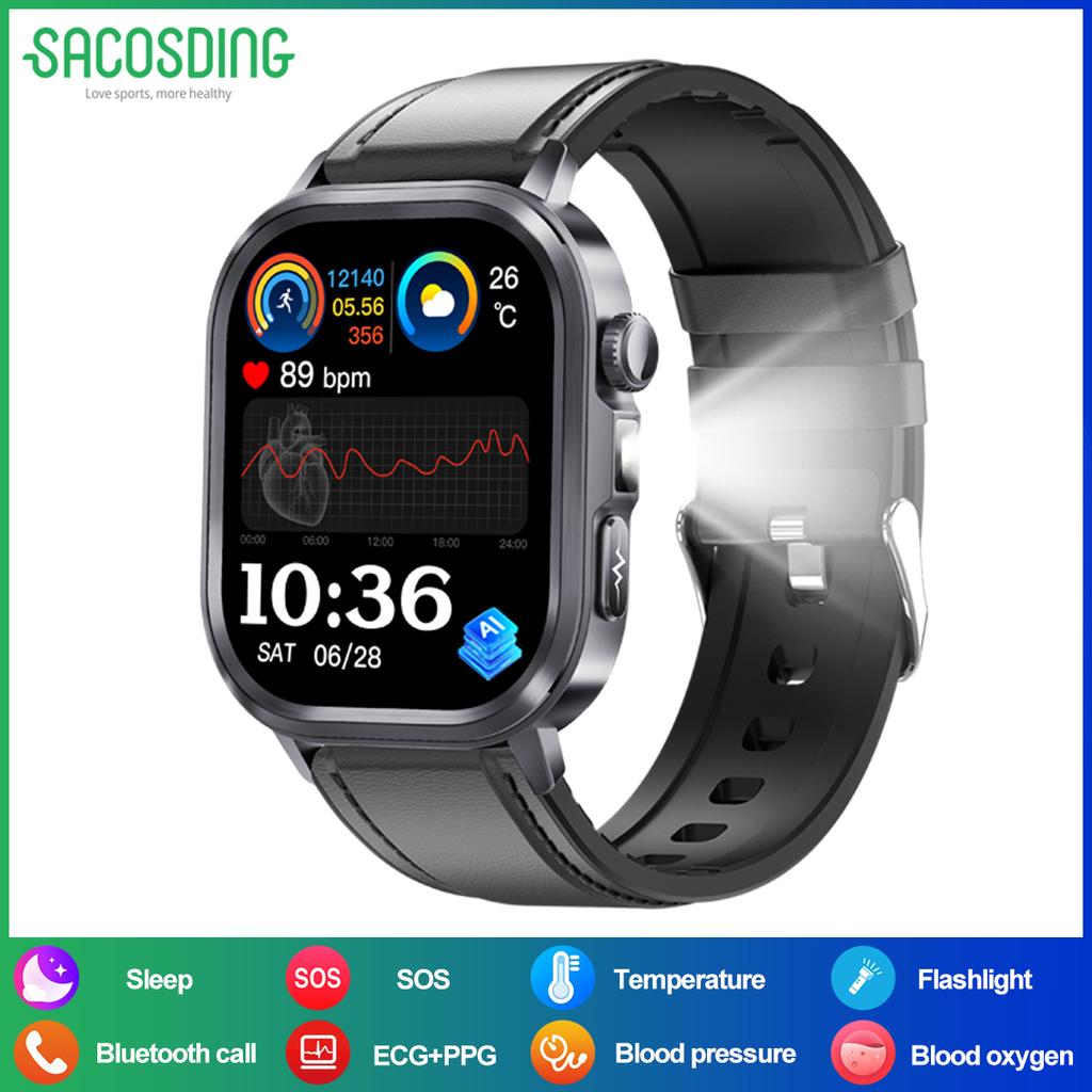 SACOSDING 2026 New Health Tracker Smart Watch Women Body Fat BMI Micro Physical Examination Bluetooth Call Smartwatch Men