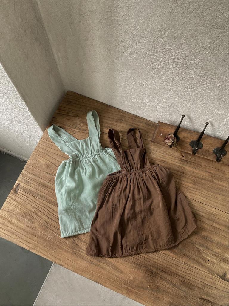 Autumn Vintage Girls' Double Layer Sling Dress Overalls