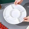 ZISIZ White 9-Inch Round 5-Compartment Divided Plates - Set of 5
