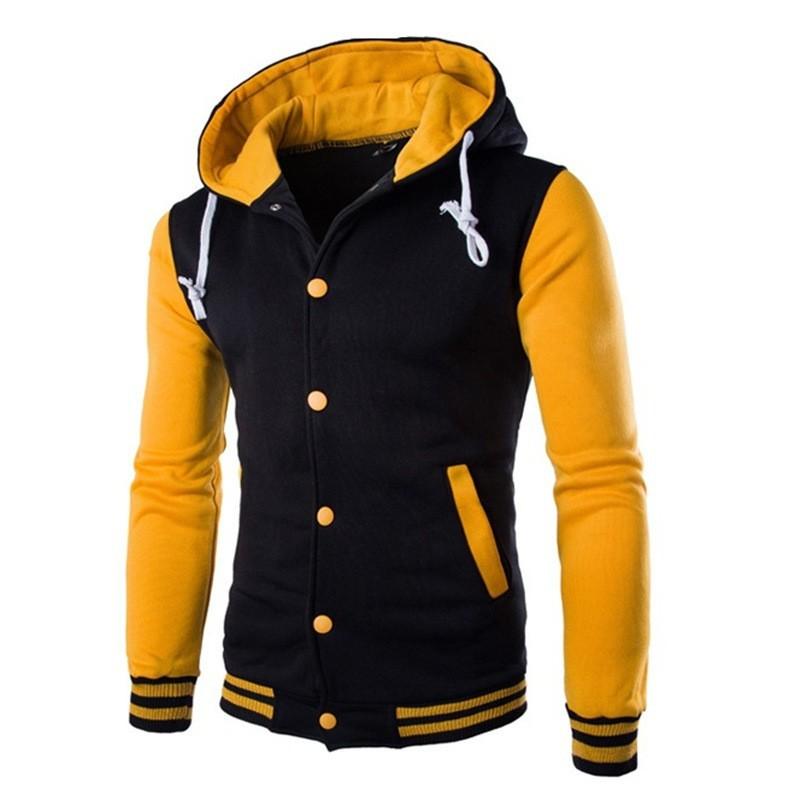 Frühling Herbst Herren Kapuzenjacken Jacke Junge Baseball Kapuzenjacken Mantel Mode Streetwear Slim College Varsity Übergröße