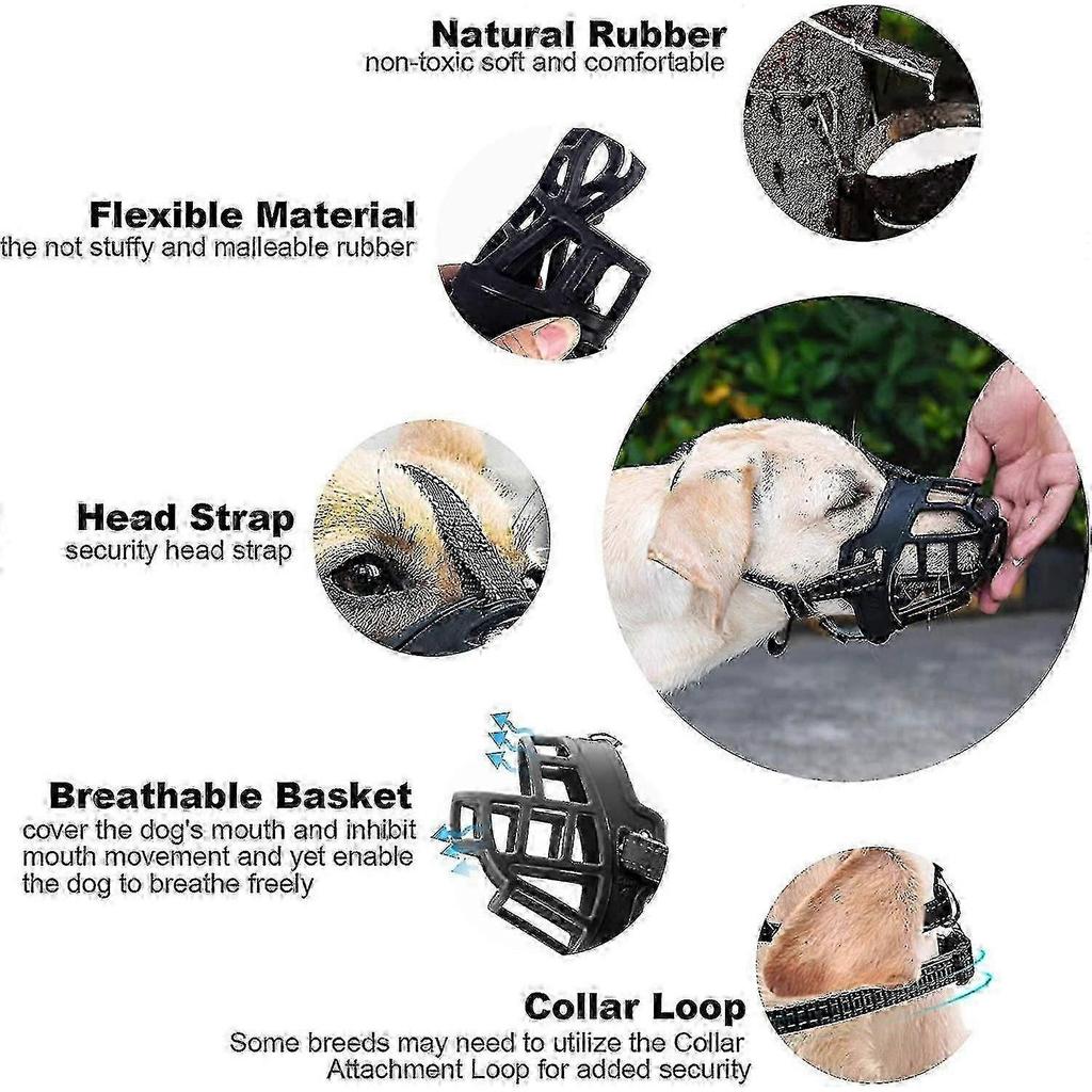 Soft Silicone Dog Muzzle, Adjustable Anti-Barking Biting & Chewing Training Mask