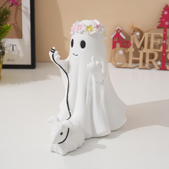 Ghost Dog Walking Ornament Resin Ghost Dog Walking Sculpture Halloween