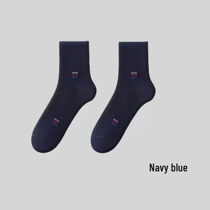Men's Mid-Calf Socks - 100% Xinjiang Cotton, Antibacterial, Odor-Resistant, Sweat-Absorbent, Wear-Resistant, Spring/Autumn Sports Style