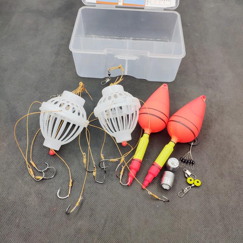 Thickened Bighead Carp Fishing Cage Rig Set with 6 Hooks for Sea Rods