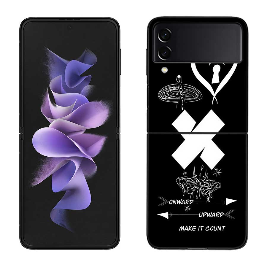 Sam and Colby XPLR Case For Samsung Z Flip 6 5G Galaxy Z Flip 5 4 3 5G Black Hard Cell Phone Cover Luxury PC Shell Coque