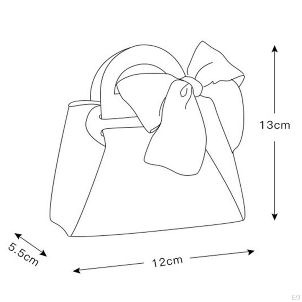 5 Exquisite PU Hochzeitsgastgeschenktaschen Handtasche mit Bändern
