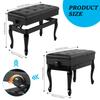 Adjustable Height Piano Stool with Bookcase Heavy Duty Wooden Piano Stool Multi-Purpose for Home/Music Room/Classroom