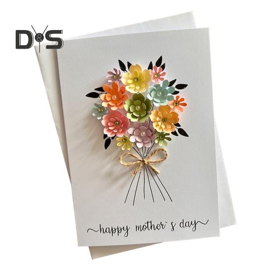 

3D Pop Up открытка ко Дню матери, искусственные цветы, поздравительная открытка с конвертом и вкладышем для мамы, бабушки, жены, дочери C