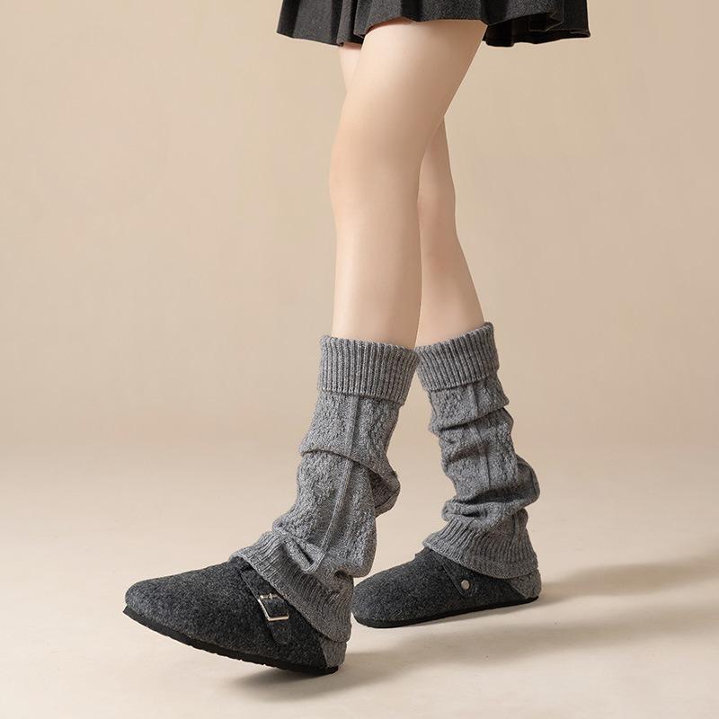 

Knitted Hosiery for Women To Keep Warm and Versatile in Autumn and Winter. Pile-up Hosiery and Lolita Leg Warmers 1 pair сірий колір