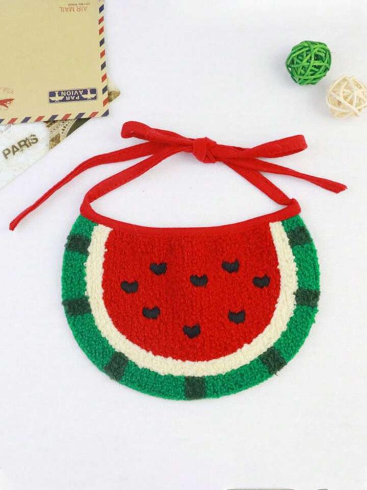 Pet Saliva Towel Dog Cat Collar Bib Puppy Cartoon Watermelon Scarf Pet Dress Up Accessories